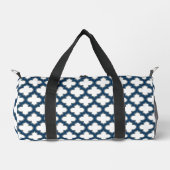 Blaue Trellis, Gitter, Quatrefolie Duffle Bag (Vorderseite)