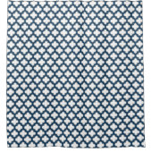 Blaue Trellis, Gitter, Quatrefolie Duschvorhang (Vorderseite)
