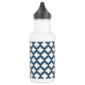 Blaue Trellis, Gitter, Quatrefolie Edelstahlflasche (Links)