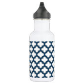Blaue Trellis, Gitter, Quatrefolie Edelstahlflasche (Rechts)