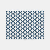 Blaue Trellis, Gitter, Quatrefolie Fleecedecke (Vorderseite (Horizontal))