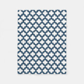 Blaue Trellis, Gitter, Quatrefolie Fleecedecke (Vorderseite)