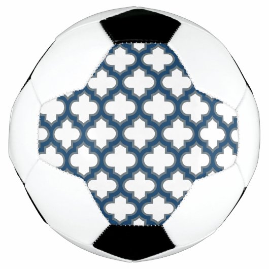 Blaue Trellis, Gitter, Quatrefolie Fußball (Vorderseite)