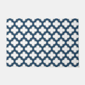 Blaue Trellis, Gitter, Quatrefolie Fußmatte (Vorderseite)