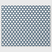 Blaue Trellis, Gitter, Quatrefolie Geschenkpapier (Flach)