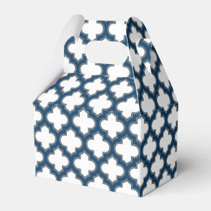 Blaue Trellis, Gitter, Quatrefolie Geschenkschachtel