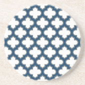Blaue Trellis, Gitter, Quatrefolie Getränkeuntersetzer (Vorne)