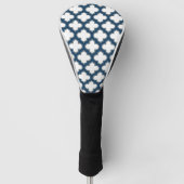 Blaue Trellis, Gitter, Quatrefolie Golf Headcover (Vorderseite)