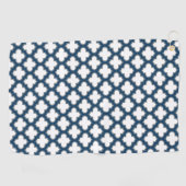 Blaue Trellis, Gitter, Quatrefolie Golfhandtuch (Horizontal)