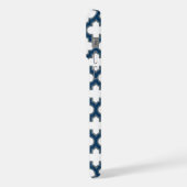 Blaue Trellis, Gitter, Quatrefolie iPhone Hülle (Linke Seite)