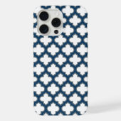 Blaue Trellis, Gitter, Quatrefolie iPhone Hülle (Rückseite)