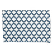 Blaue Trellis, Gitter, Quatrefolie Kissenbezug (Vorderseite)