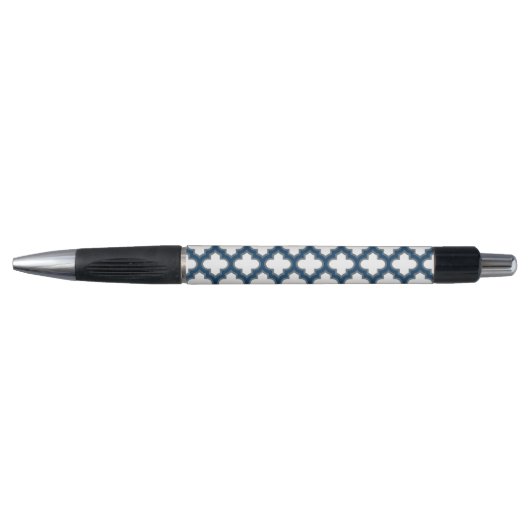 Blaue Trellis, Gitter, Quatrefolie Kugelschreiber (Vorderseite)