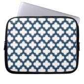 Blaue Trellis, Gitter, Quatrefolie Laptopschutzhülle (Vorderseite)