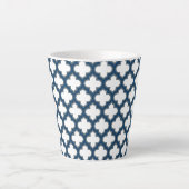 Blaue Trellis, Gitter, Quatrefolie Milchtasse (Vorderseite)