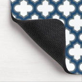 Blaue Trellis, Gitter, Quatrefolie Mousepad (Ecke)