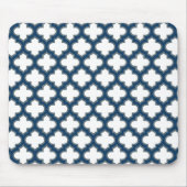 Blaue Trellis, Gitter, Quatrefolie Mousepad (Vorne)