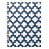 Blaue Trellis, Gitter, Quatrefolie Notizblock (Vorderseite)