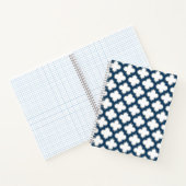 Blaue Trellis, Gitter, Quatrefolie Notizblock (Innenseite)