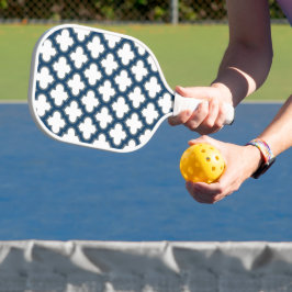 Blaue Trellis, Gitter, Quatrefolie Pickleball Schläger