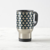 Blaue Trellis, Gitter, Quatrefolie Reisebecher (VorderseiteRechts)