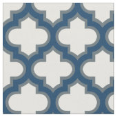Blaue Trellis, Gitter, Quatrefolie Stoff (Nahaufnahme)