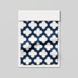 Blaue Trellis, Gitter, Quatrefolie Stoff