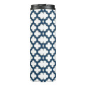 Blaue Trellis, Gitter, Quatrefolie Thermosbecher (Rückseite)