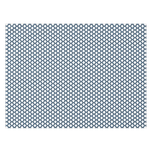 Blaue Trellis, Gitter, Quatrefolie Tischdecke (Vorderseite (Horizontal))