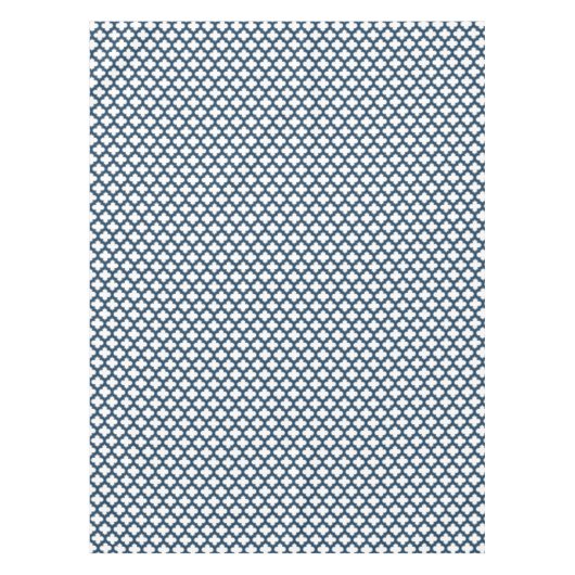 Blaue Trellis, Gitter, Quatrefolie Tischdecke (Vorderseite)