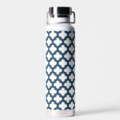 Blaue Trellis, Gitter, Quatrefolie Trinkflasche (Rückseite)