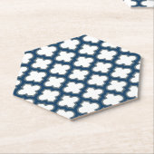 Blaue Trellis, Gitter, Quatrefolie Untersetzer (angewinkelt)