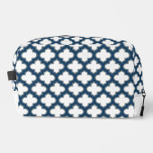 Blaue Trellis, Gitter, Quatrefolie Waschbeutel (Vorderseite)