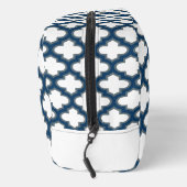 Blaue Trellis, Gitter, Quatrefolie Waschbeutel (Rechts)