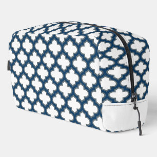 Blaue Trellis, Gitter, Quatrefolie Waschbeutel