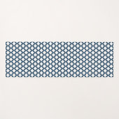 Blaue Trellis, Gitter, Quatrefolie Yogamatte (Vorderseite (Horizontal))