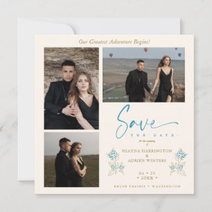 Blaue Trendy Branches Hochzeit Termin speichern 3 