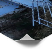 Blaue Treppe in Athen Poster (Ecke)