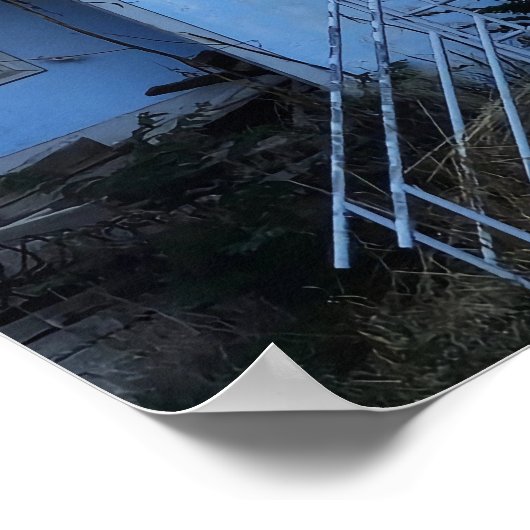 Blaue Treppe in Athen Poster (Ecke)