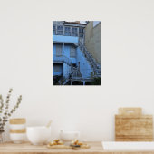 Blaue Treppe in Athen Poster (Küche)