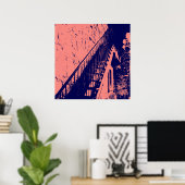 Blaue Treppenplakat für die Korallenwache Poster (Heimbüro)