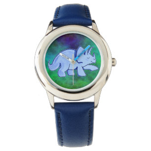 Blaue Triceratops-Uhr Armbanduhr