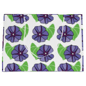 Blaue Trichterwinden-Blumen Blumenmuster Große Geschenktüte (Vorderseite)