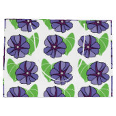 Blaue Trichterwinden-Blumen Blumenmuster Große Geschenktüte (Rückseite)