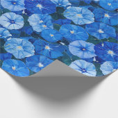 Blaue Trichterwinden Botanische Blumen Geschenkpapier (Ecke)