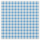 Blaue Trichterwinden-Karo-Muster Stoff (Nahaufnahme)