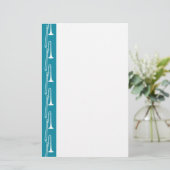 Blaue Trombone-Stationierung Briefpapier (Stehend Vorderseite)