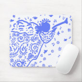 Blaue Trompete-Engelmousepad Mousepad (Mit Mouse)