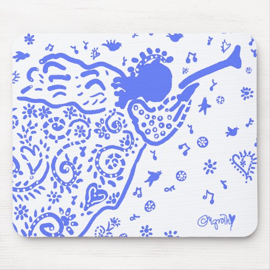 Blaue Trompete-Engelmousepad Mousepad (Vorne)