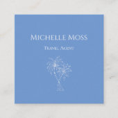 Blaue Tropenblätterpalmen Quadratische Visitenkarte (Vorderseite)